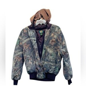 VtgCabela’s Hoddie camo hunting workwear bomber jacket quilted insulation S